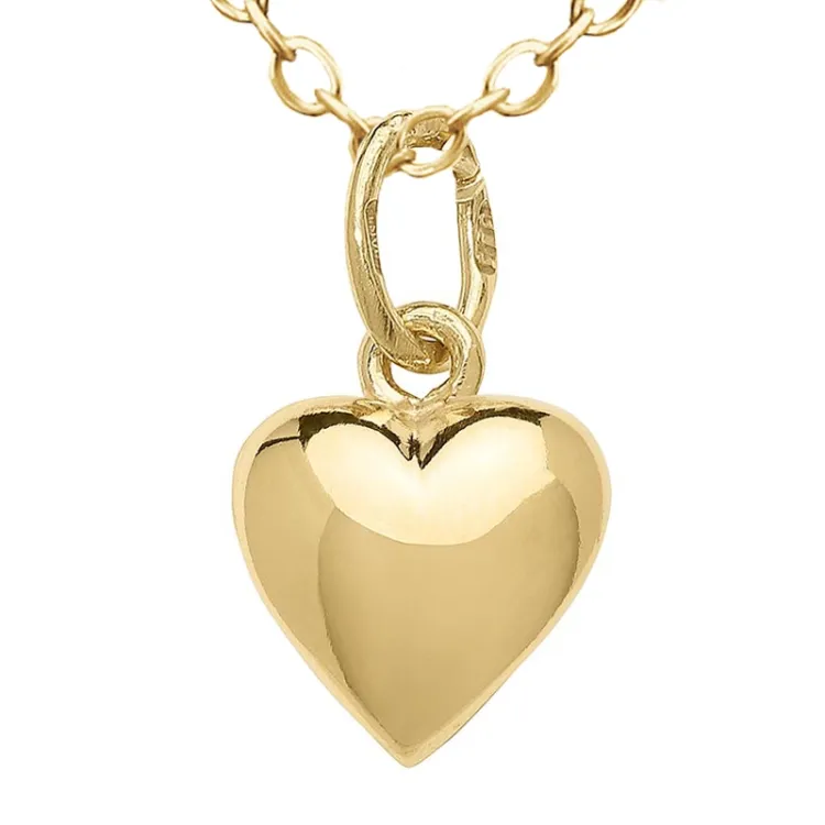 Herz Halskette aus vergoldetem Sterlingsilber und Anhänger aus 8 Karat Gold - Amoré