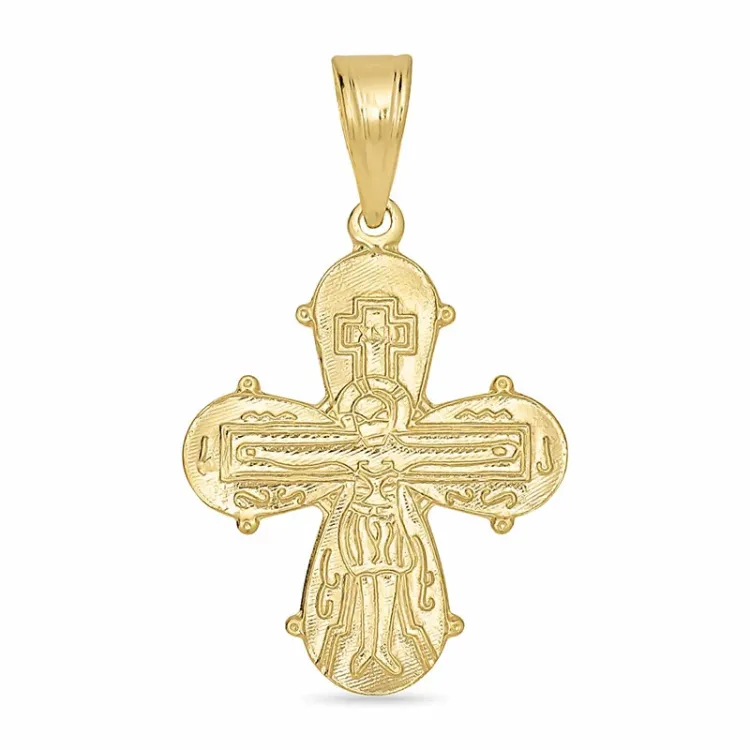Dagmarkreuz Halskette aus vergoldetem Sterlingsilber und Anhänger aus 8 Karat Gold - Amoré