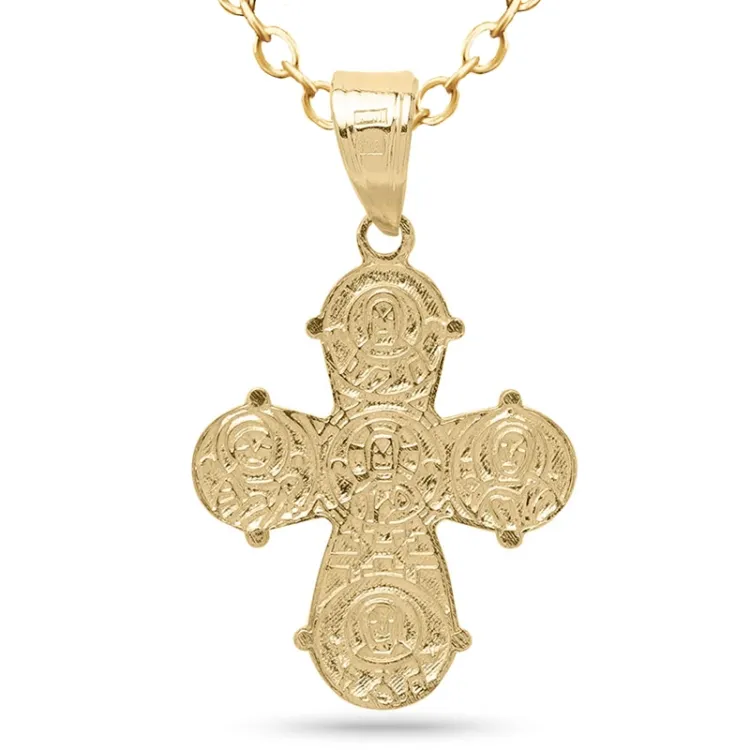 Dagmarkreuz Halskette aus vergoldetem Sterlingsilber und Anhänger aus 8 Karat Gold - Amoré