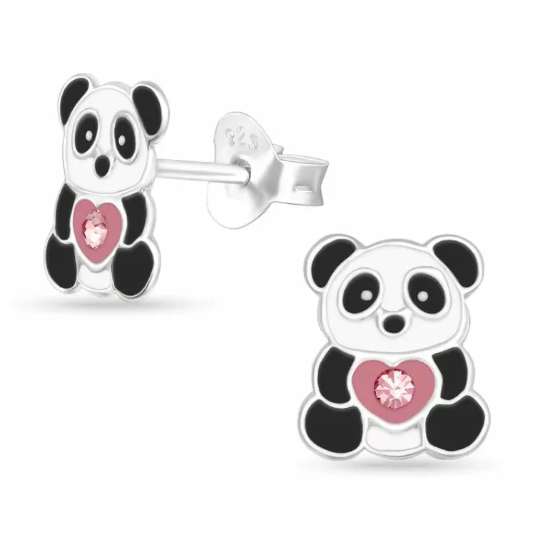 Panda Ohrstecker in Silber - Little Ones