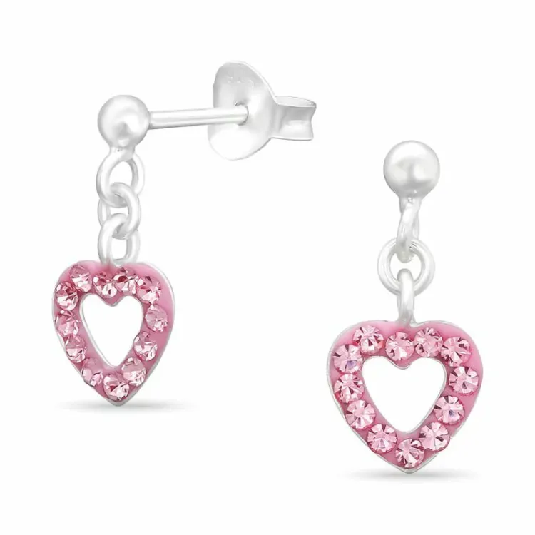 lange Herz Ohrringe in Silber - Little Ones