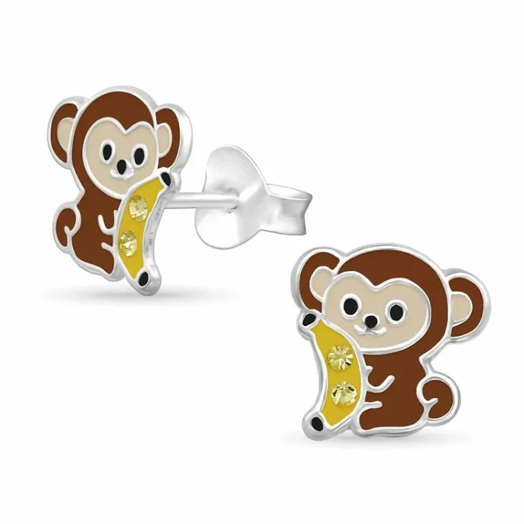 Affe Ohrringe in Silber - Little Ones