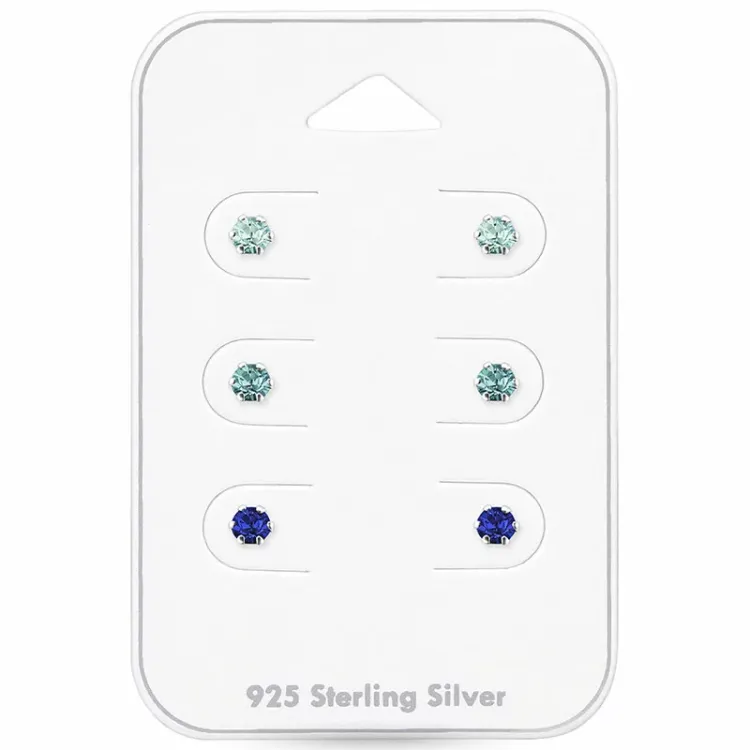 3 mm Bergkristall Ohrstecker in Silber - Little Ones