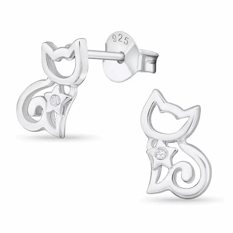 Katzen Ohrringe in Silber - Little Ones
