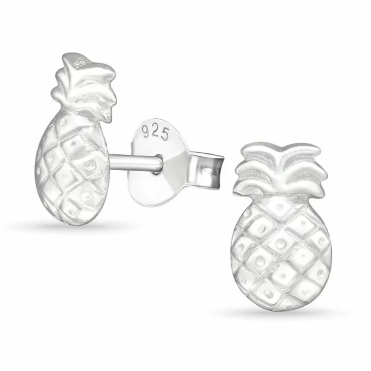 echten Ananas Ohrringe in Silber - Little Ones