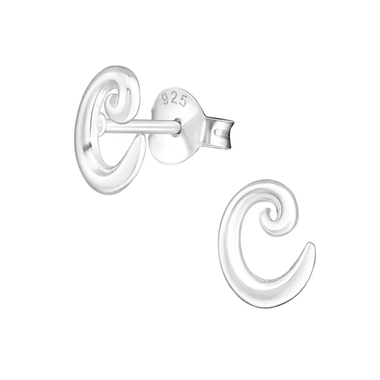 buchstab c Ohrringe in Silber