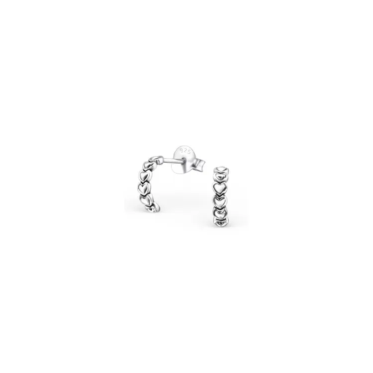 Herz Ohrringe in oxidiertem Sterlingsilber