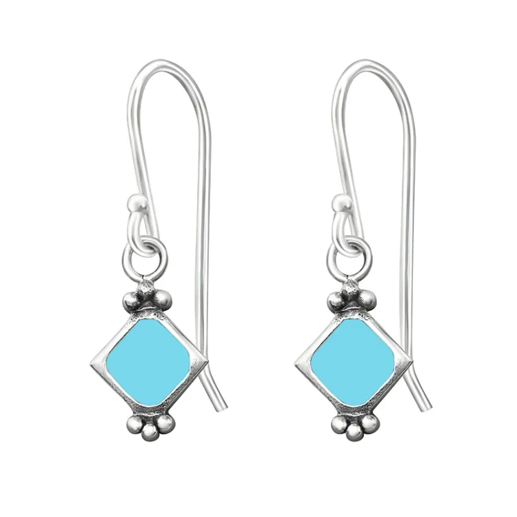 Viereckigem Ohrringe in oxidiertem Sterlingsilber