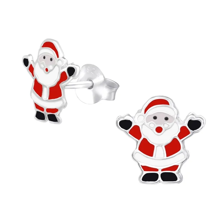 Weihnachtsmann Ohrstecker in Silber - Little Ones