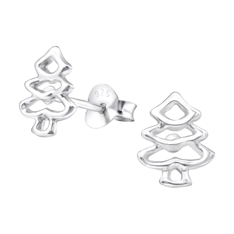 Weinachtsbaum Ohrringe in Silber - Little Ones