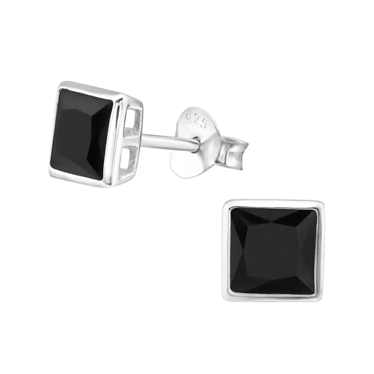 5 mm viereckigem Ohrringe in Silber - Little Ones
