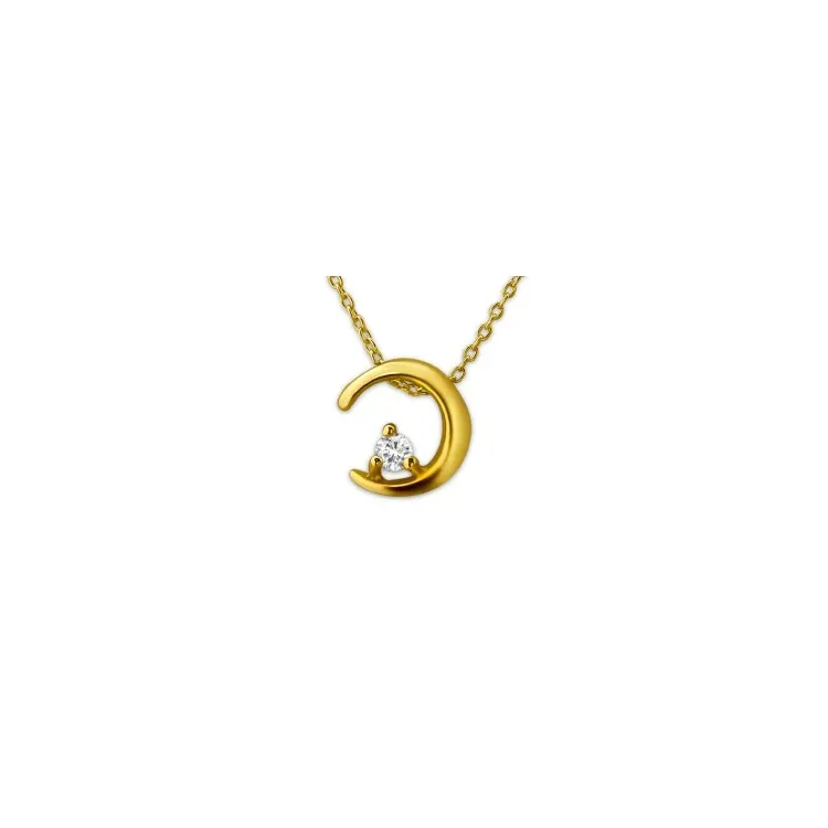 Mond Halskette aus vergoldetem Sterlingsilber und Anhänger aus vergoldetem Sterlingsilber
