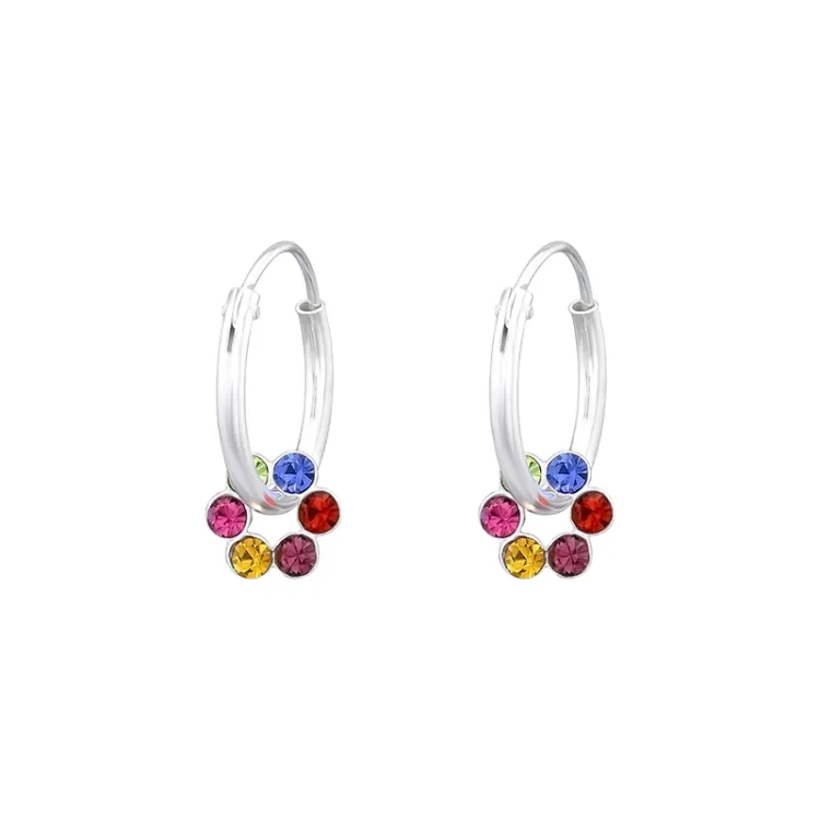 12 mm Blumen Kreole in Silber - Little Ones