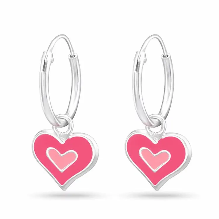 12 mm Herz Kreole in Silber - Little Ones