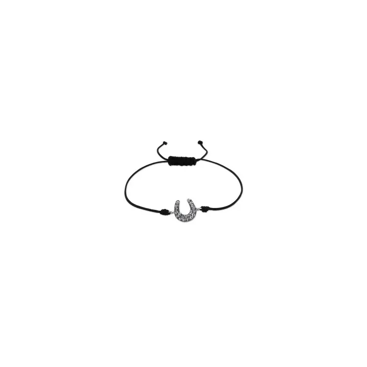Hufeisen Armband aus Nylon und Anhänger aus Silber