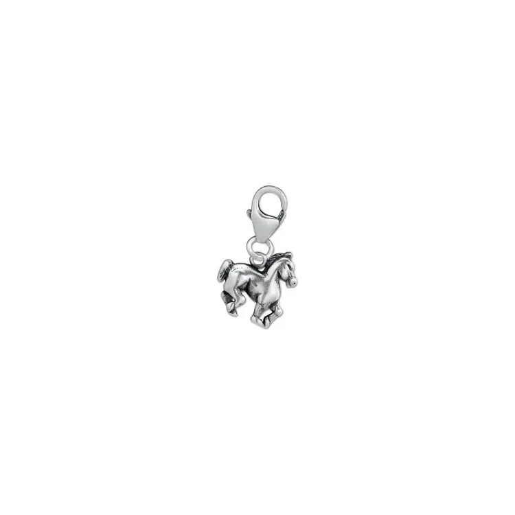 Pferd Charms Anhänger aus oxidiertem Sterlingsilber 