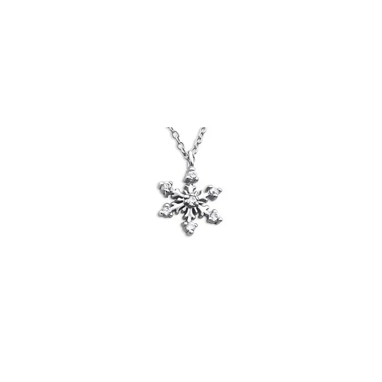 Schneeflocke halskette aus silber und anhänger aus silber