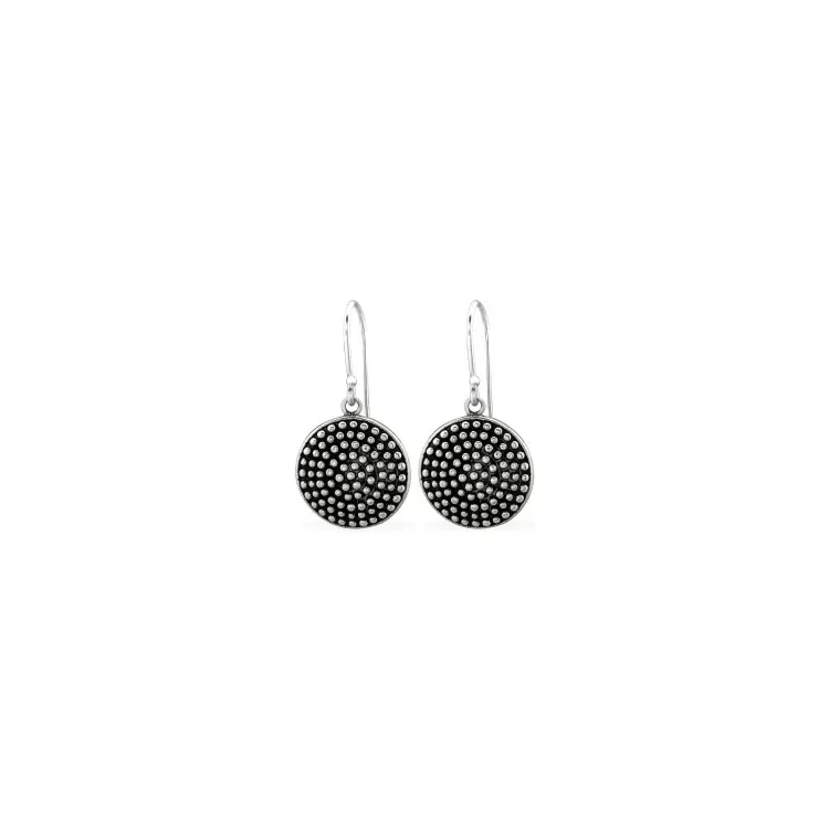 Runden Ohrringe in oxidiertem Sterlingsilber