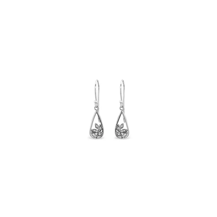 Blatt Ohrringe in oxidiertem Sterlingsilber