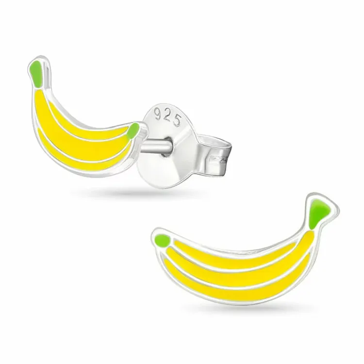 banan gelbe Ohrringe in Silber - Little Ones