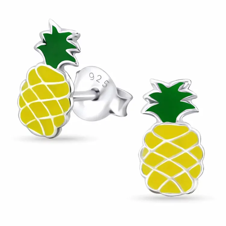 Ananas Ohrringe in Silber - Little Ones