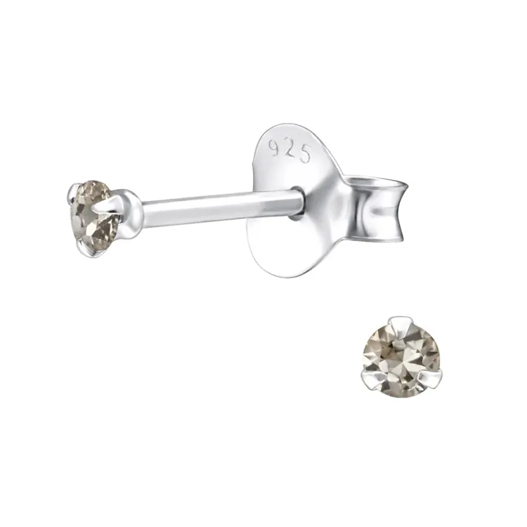 kleinen grauem Ohrstecker in Silber - Little Ones