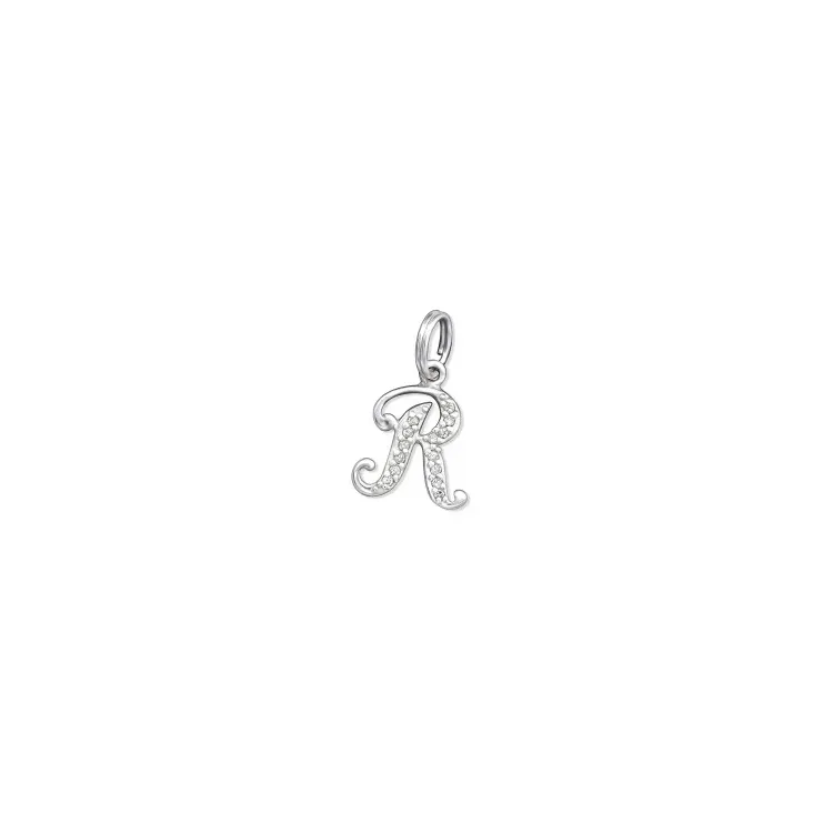 buchstab r Charms Anhänger aus Silber 
