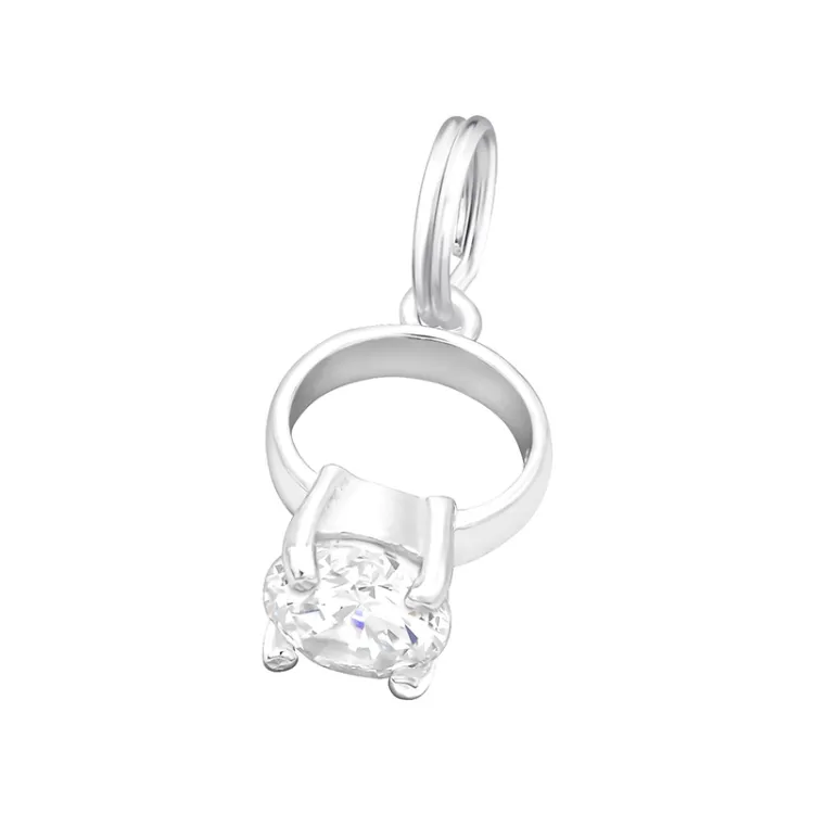 Diamantring Charms Anhänger aus Silber
