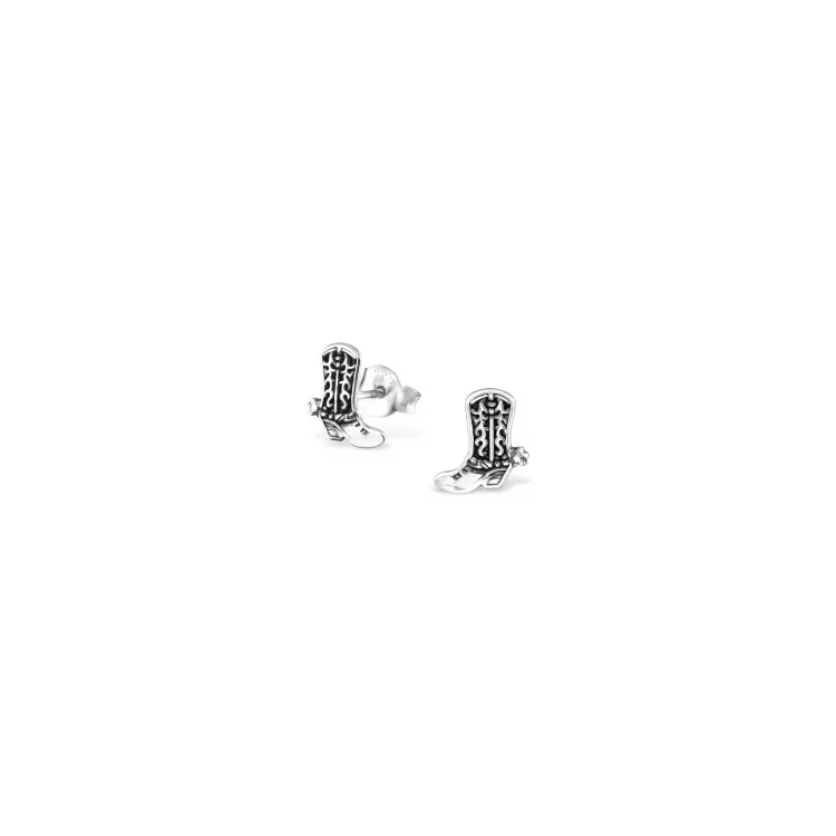 Cowboy Ohrstecker in oxidiertem Sterlingsilber