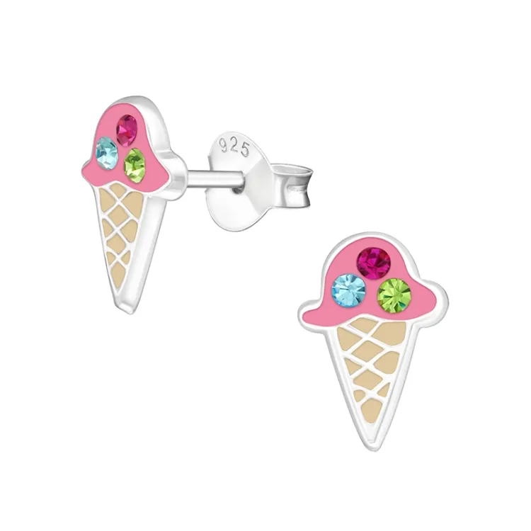 Eiswaffel Ohrringe in Silber - Little Ones