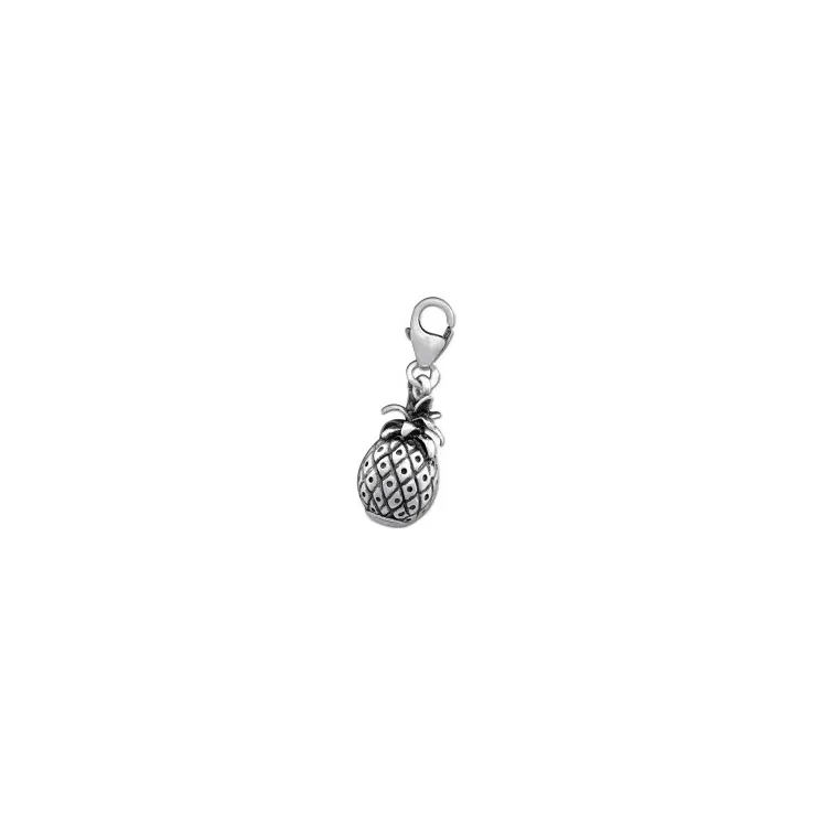 Ananas Charm Anhänger aus oxidiertem Sterlingsilber 