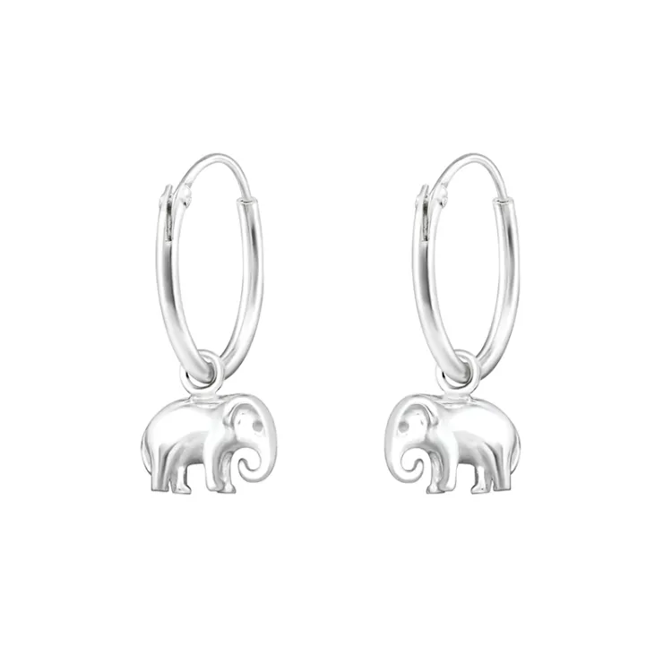 Elefant Kreolenohrringe in Silber - Little Ones