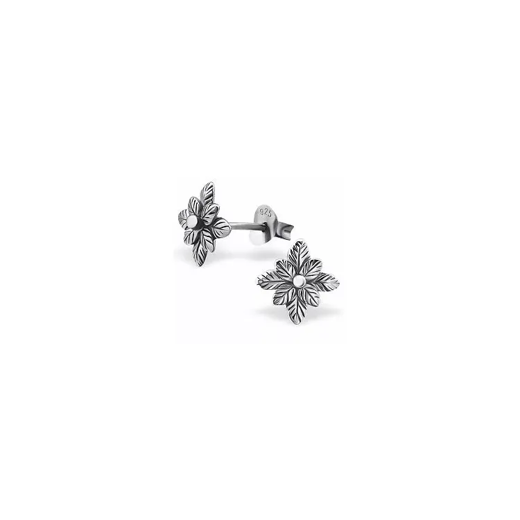 Blumen Ohrringe in Silber