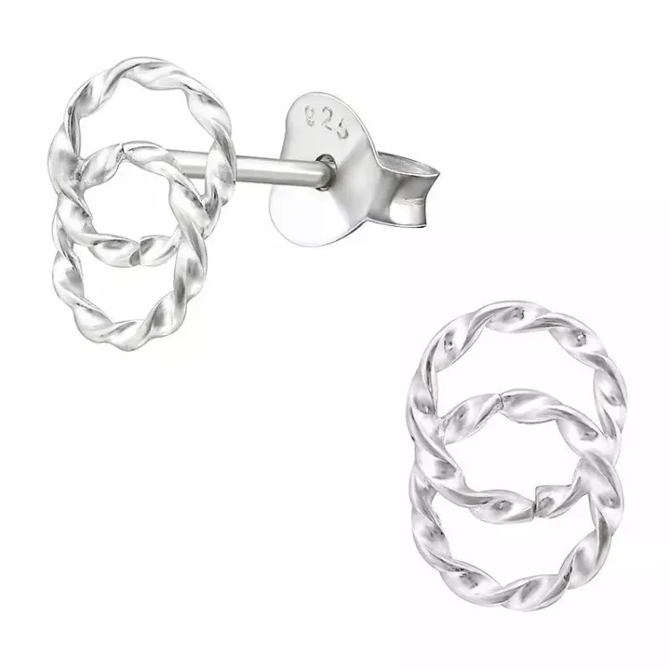 runden Ohrringe in Silber