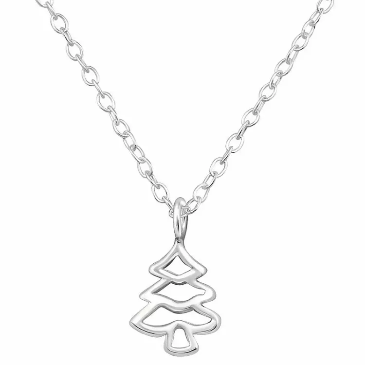 Weinachtsbaum Halskette mit Anhänger aus Silber und Anhänger aus Silber