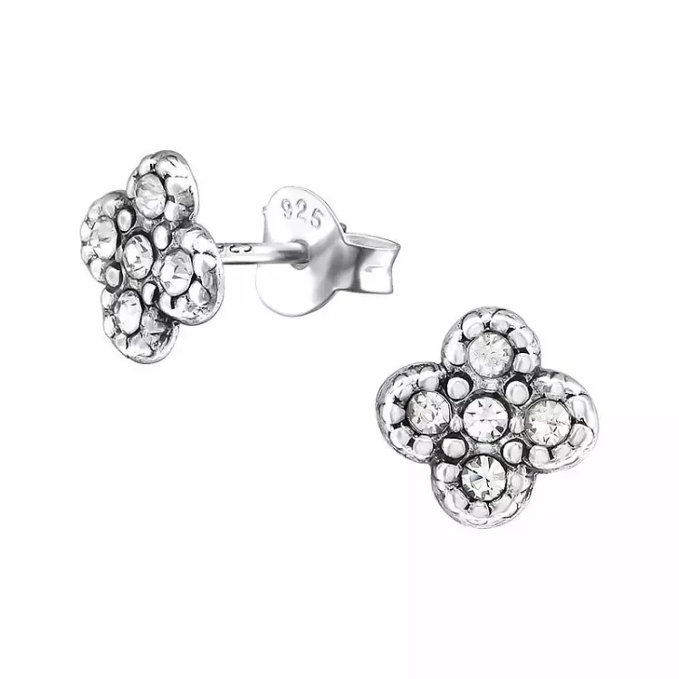 Blumen Ohrringe in Silber
