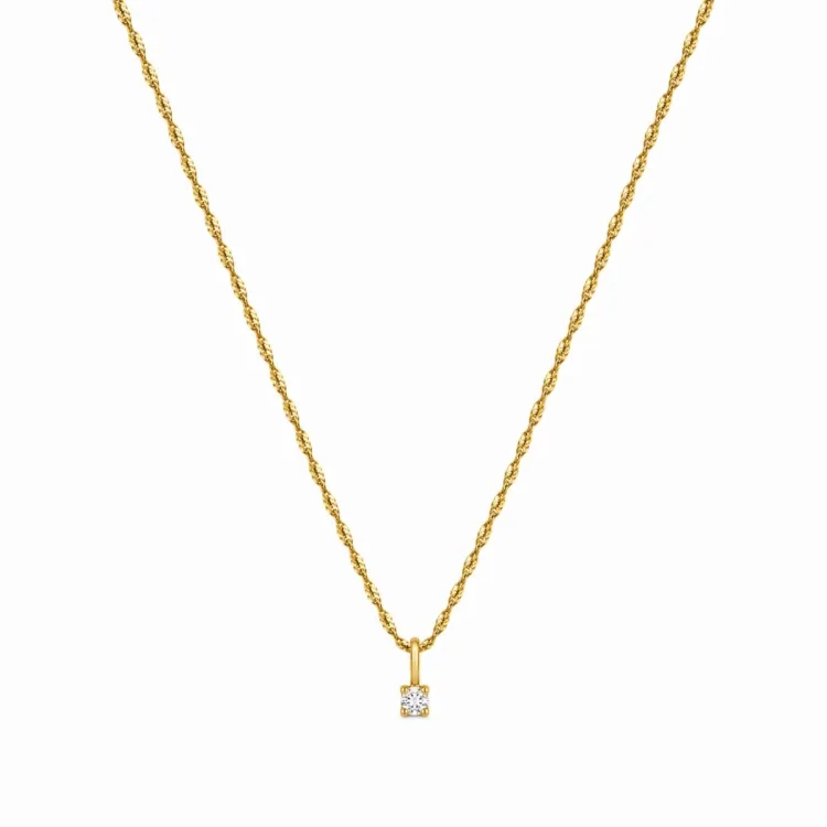 lab grown Diamant Halskette mit Anhänger aus vergoldetem Sterlingsilber