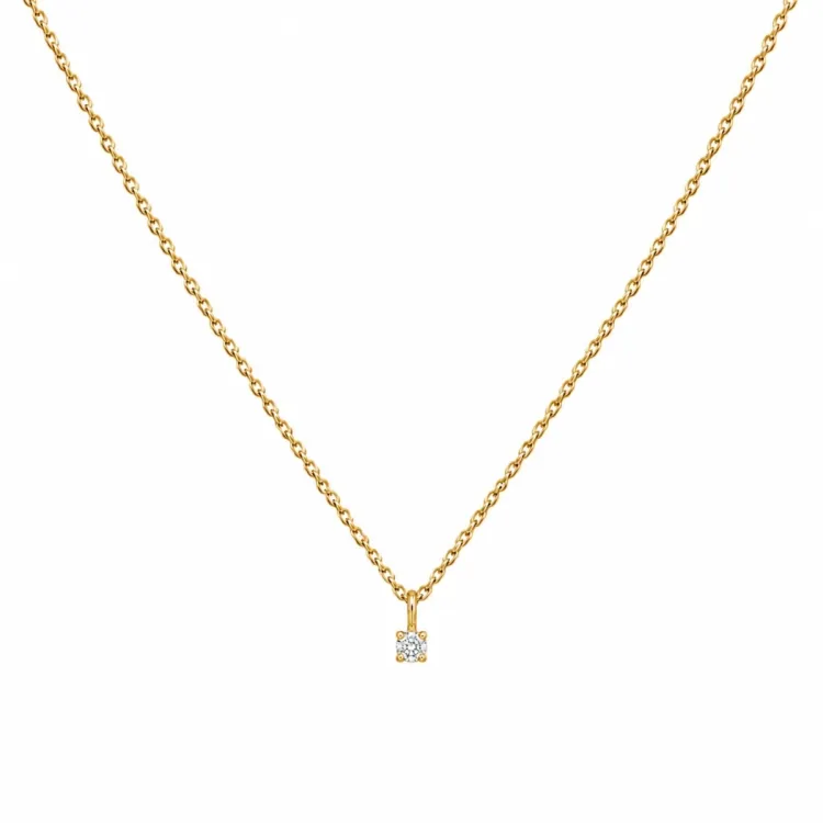 lab grown Diamant Halskette mit Anhänger aus vergoldetem Sterlingsilber