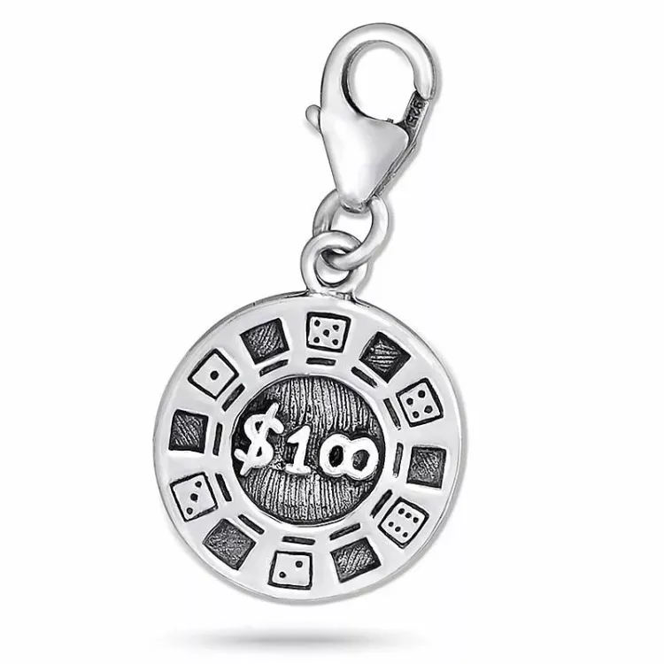 Poker Münze Charm Anhänger aus Silber