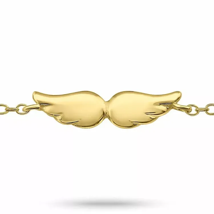 Flügel Armband aus vergoldetem Sterlingsilber und Anhänger aus vergoldetem Sterlingsilber