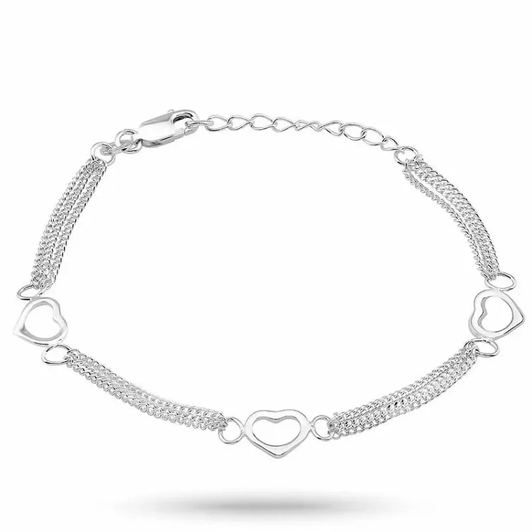Elegant Herz Armband aus Silber und Herzförmiger Anhänger aus Silber
