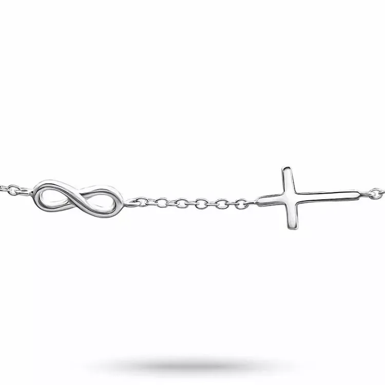 Infinity Kreuz Armband aus Silber und Anhänger aus Silber