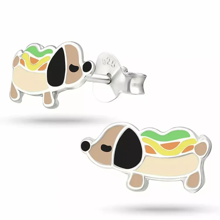 Hotdog Ohrringe in Silber - Little Ones