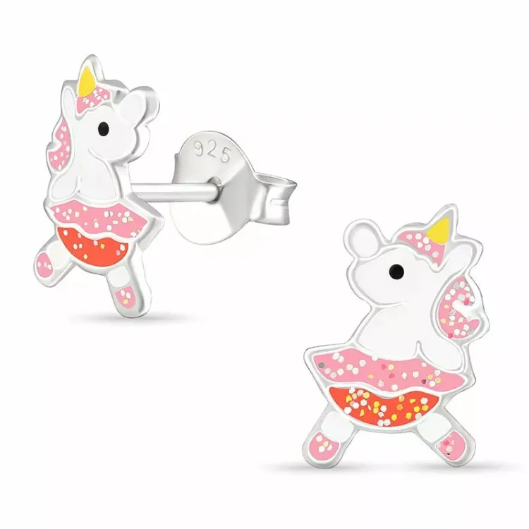Einhorn Ohrstecker in Silber