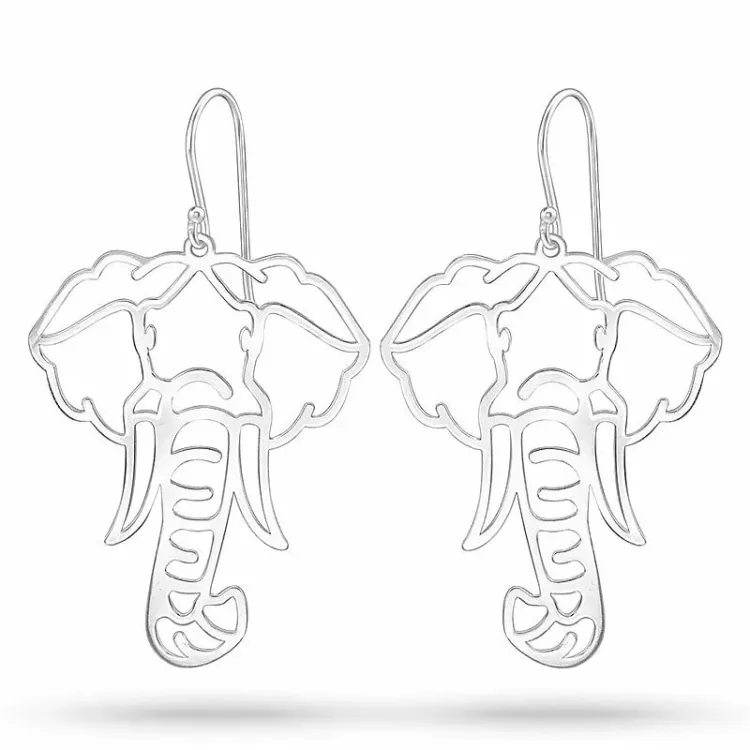 lange Elefant Ohrringe in Silber - Little Ones