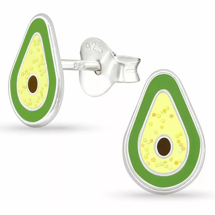 kleinen avocado Ohrstecker in Silber - Little Ones