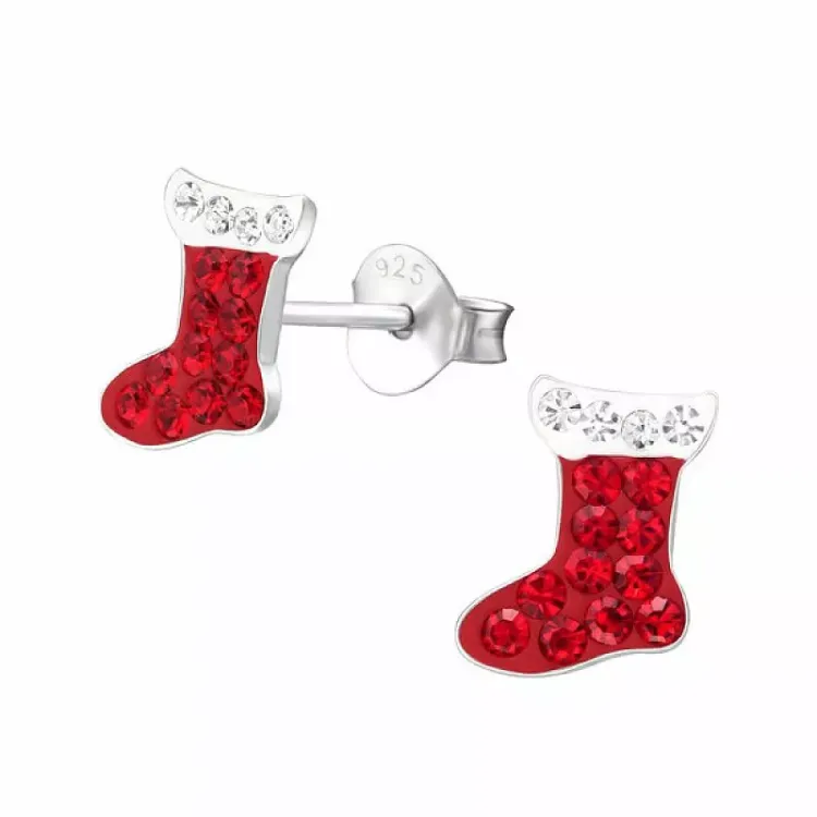 Weihnachtsstrumpf Bergkristall Ohrringe in Silber - Little Ones