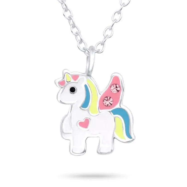 einhorn pink Halskette aus Silber und Anhänger aus Silber - Little Ones