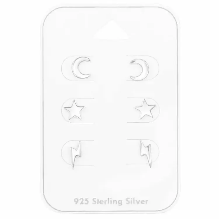 Mond und Sonne Ohrstecker in Silber - Little Ones