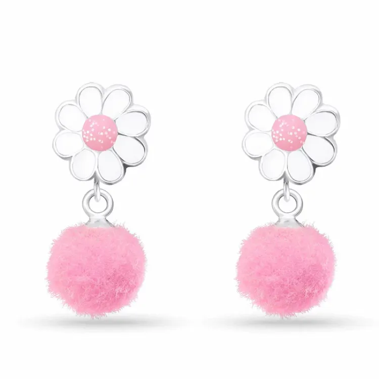 lange Blumen Ohrringe in Silber - Little Ones